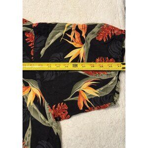 Puritan Hawaiian Shirt Red Black, NO Sz Tag-Check measurements